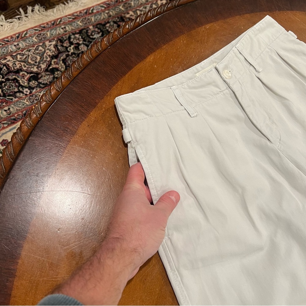Maeve Pleated Wide-Leg Chino Trousers Size 0 Off-White/Blanc‎ - Picture 16 of 16